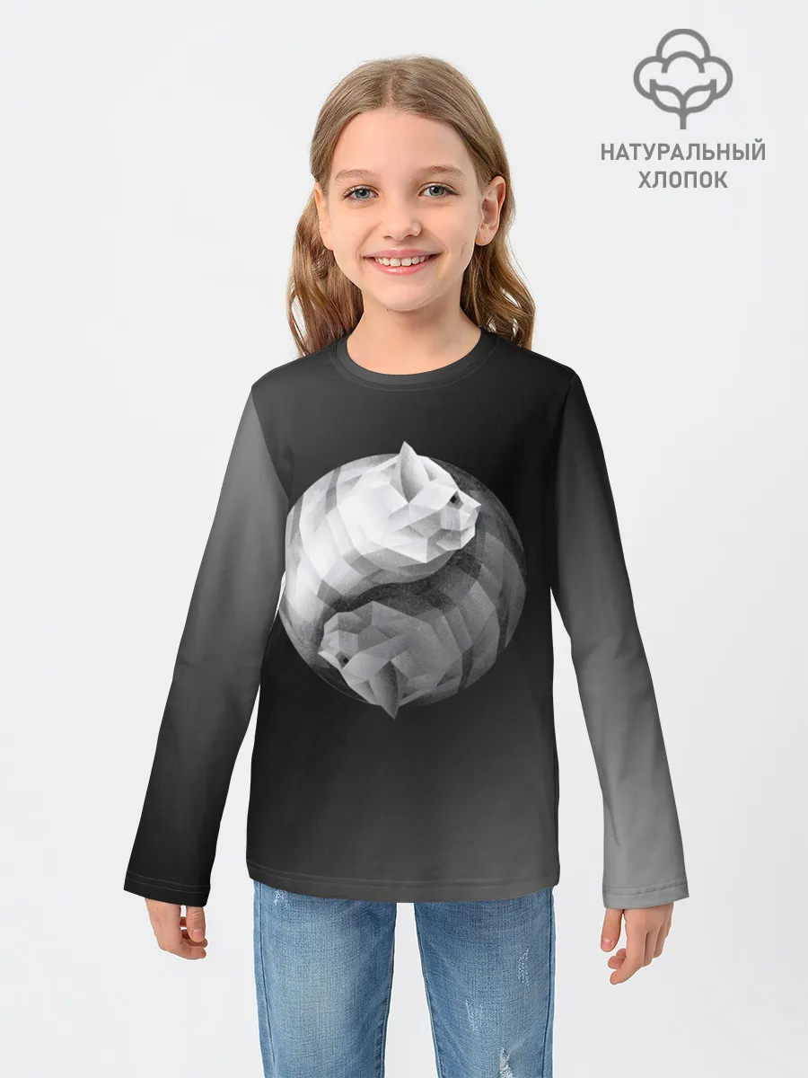 Детский лонгслив / Янь Янь Котики