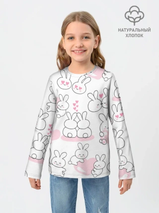 Детский лонгслив / Зайки любовь