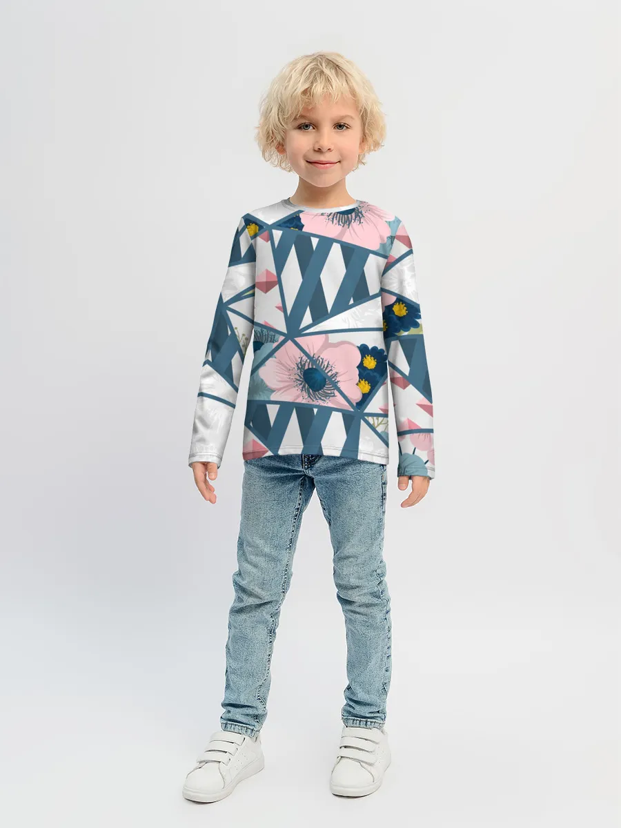 Детский лонгслив / Геометрия цветов
