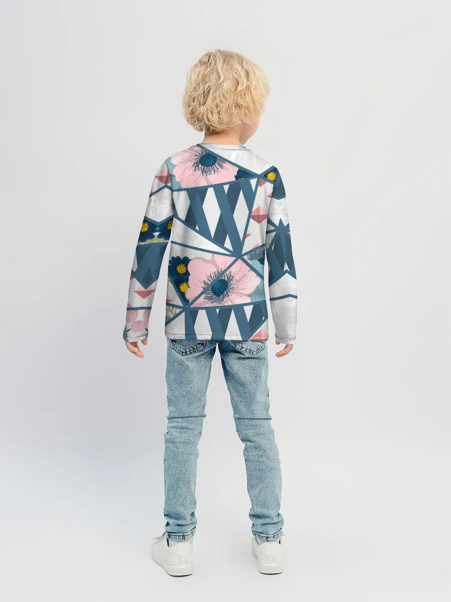 Детский лонгслив / Геометрия цветов