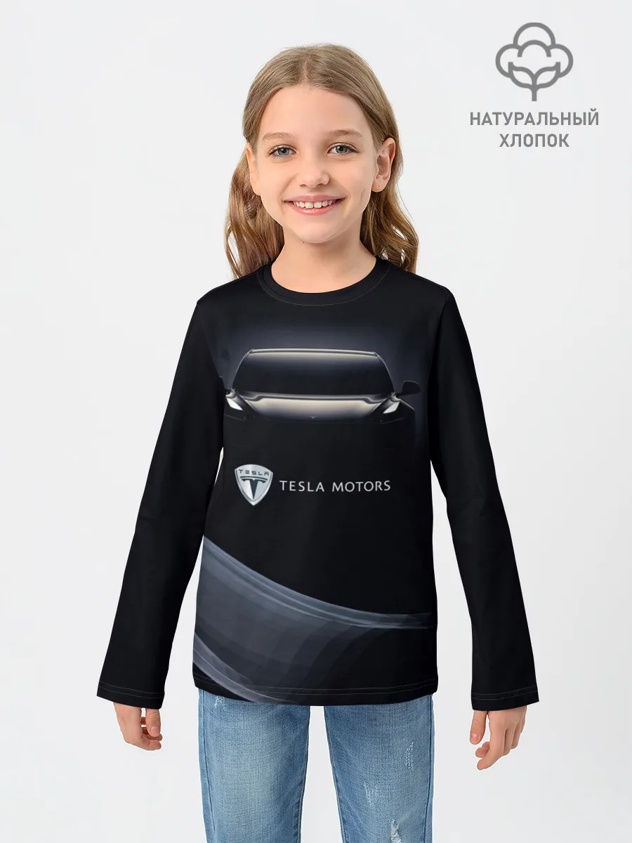 Детский лонгслив / Tesla Model 3