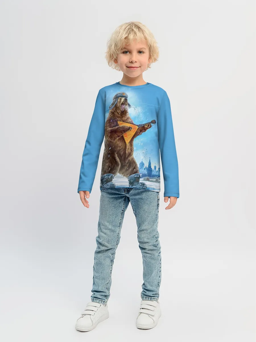 Детский лонгслив / Мишка с балалайкой