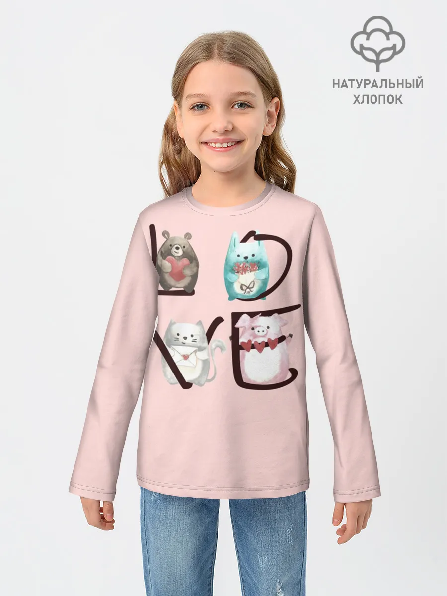 Детский лонгслив / LOVE зверушки