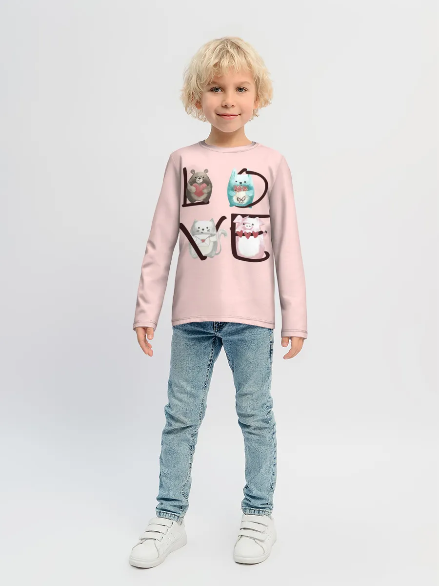 Детский лонгслив / LOVE зверушки