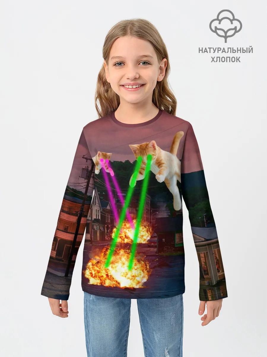 Детский лонгслив / Кошачья Атака!