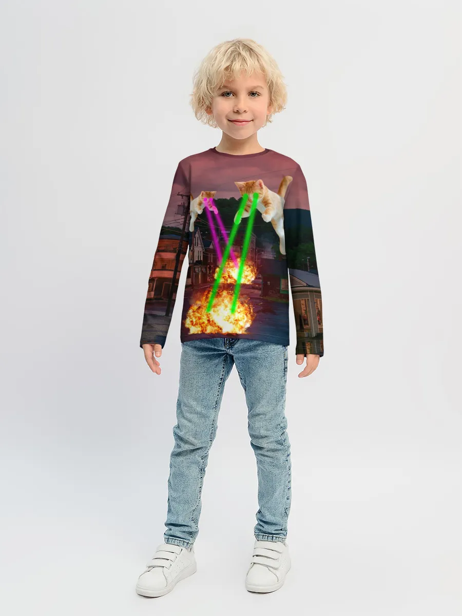 Детский лонгслив / Кошачья Атака!