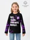 Детский лонгслив / Eat Sleep Fortnite Repeat