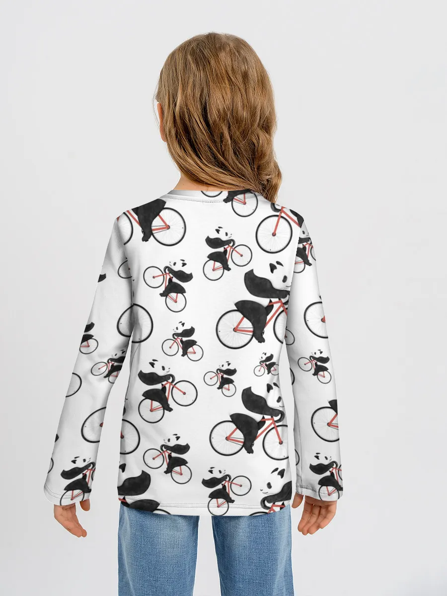 Детский лонгслив / Панды На Велосипеде