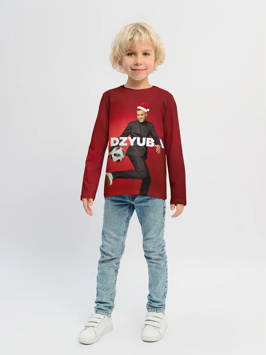 Детский лонгслив / Новогодний Дзюба