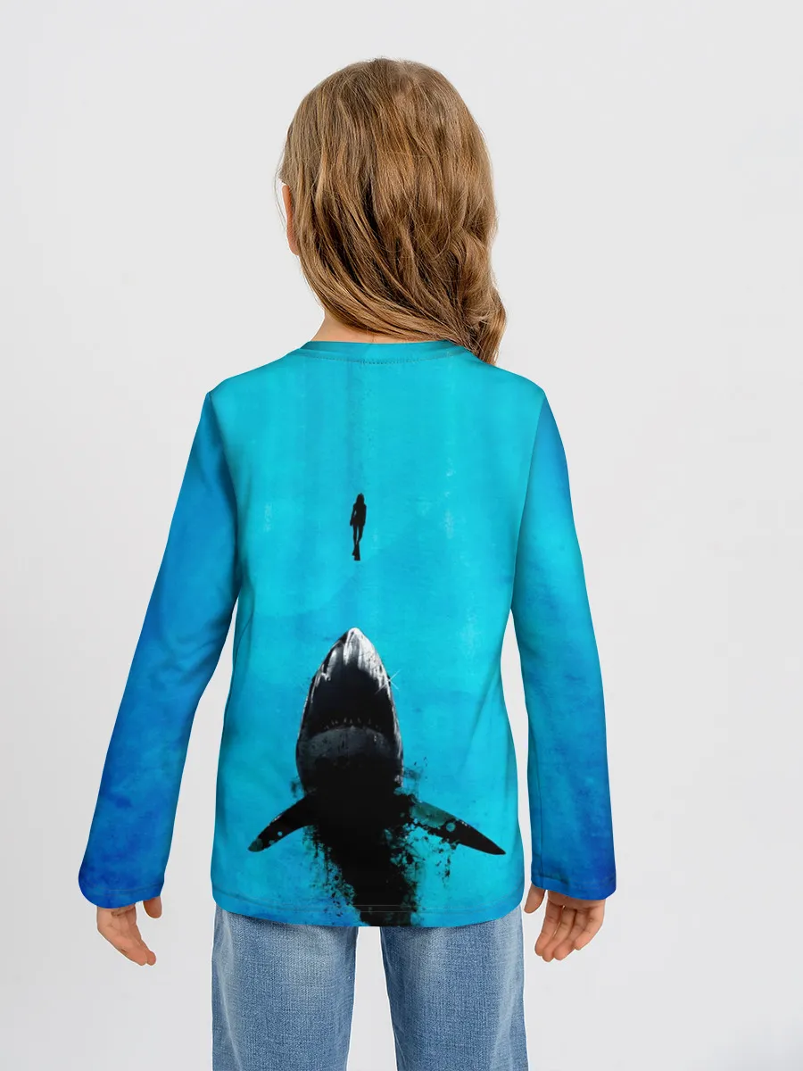Детский лонгслив / Акула на охоте