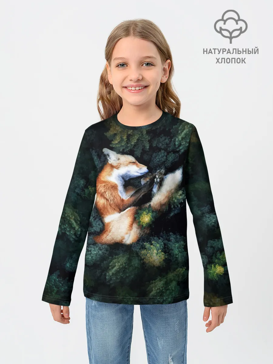 Детский лонгслив / Лисичка в Лесу