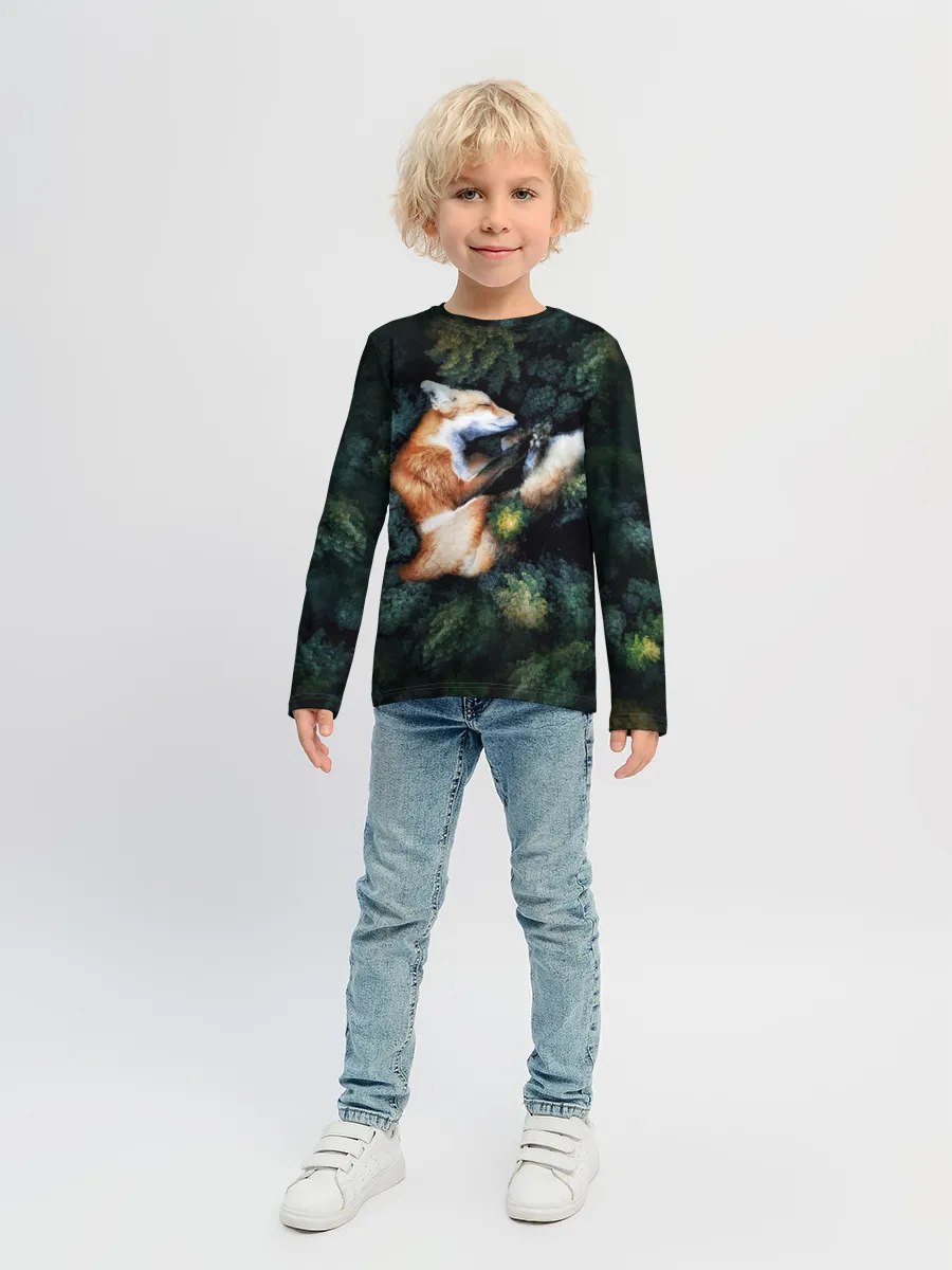 Детский лонгслив / Лисичка в Лесу