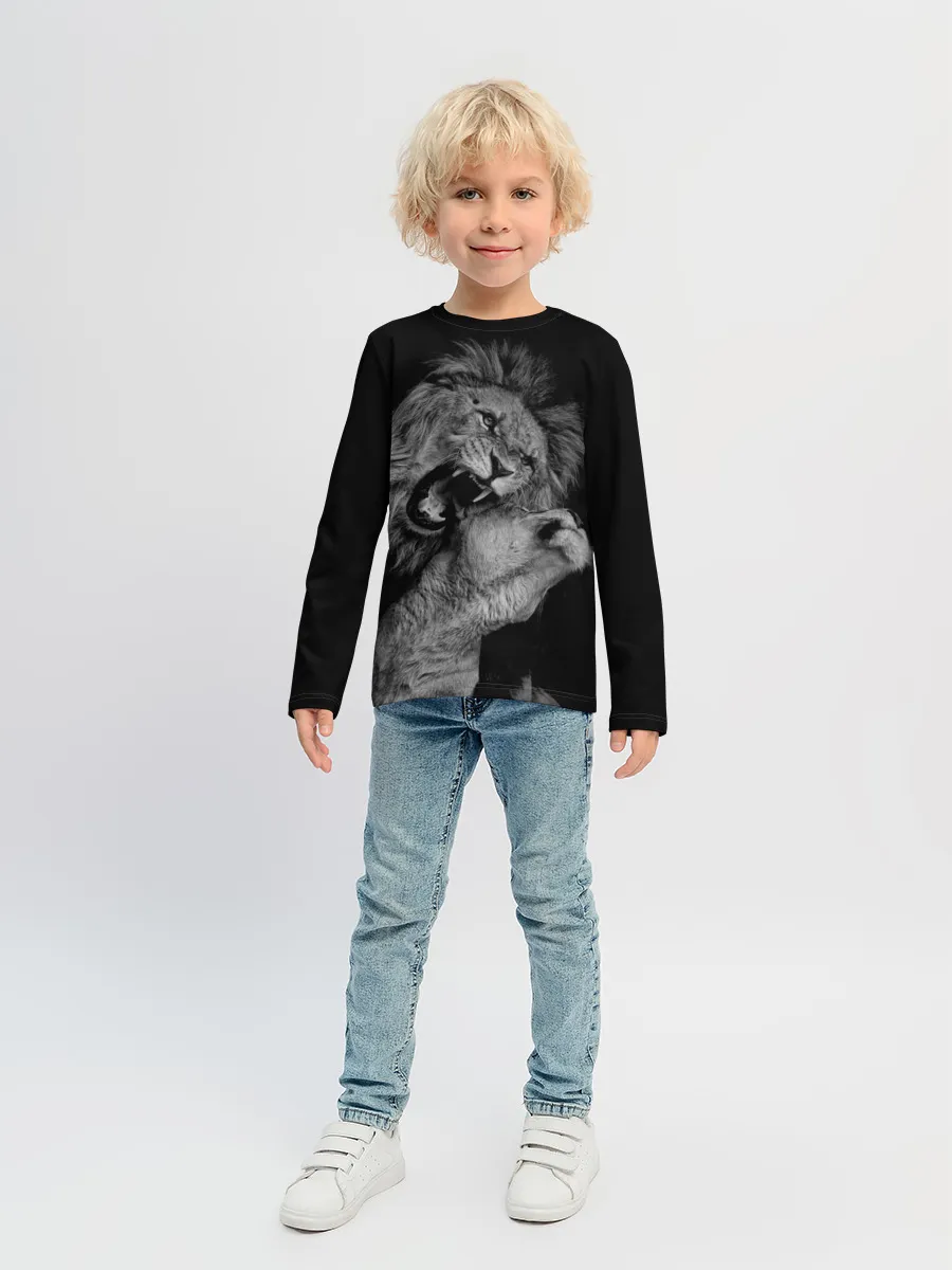 Детский лонгслив / Лев и львица