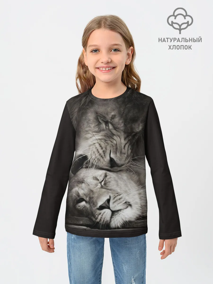 Детский лонгслив / Лев и львица