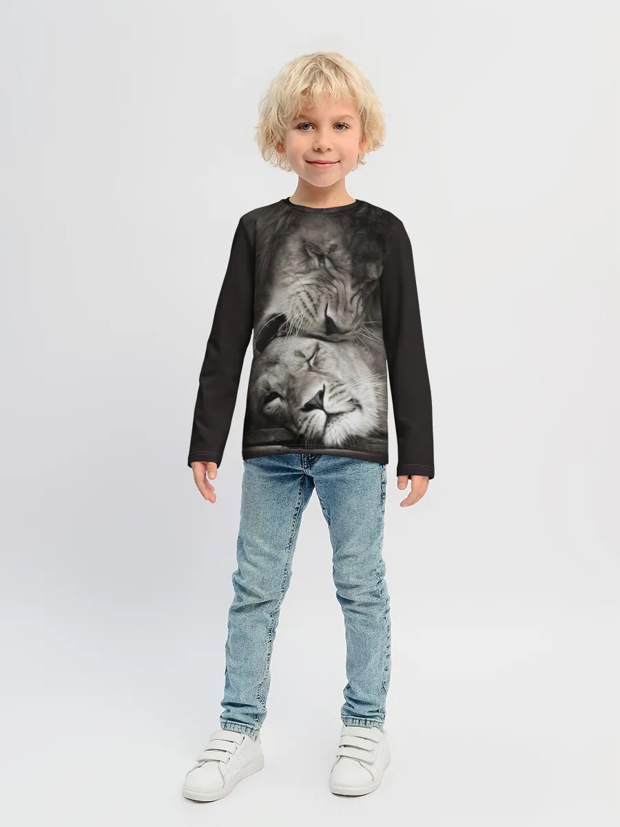 Детский лонгслив / Лев и львица