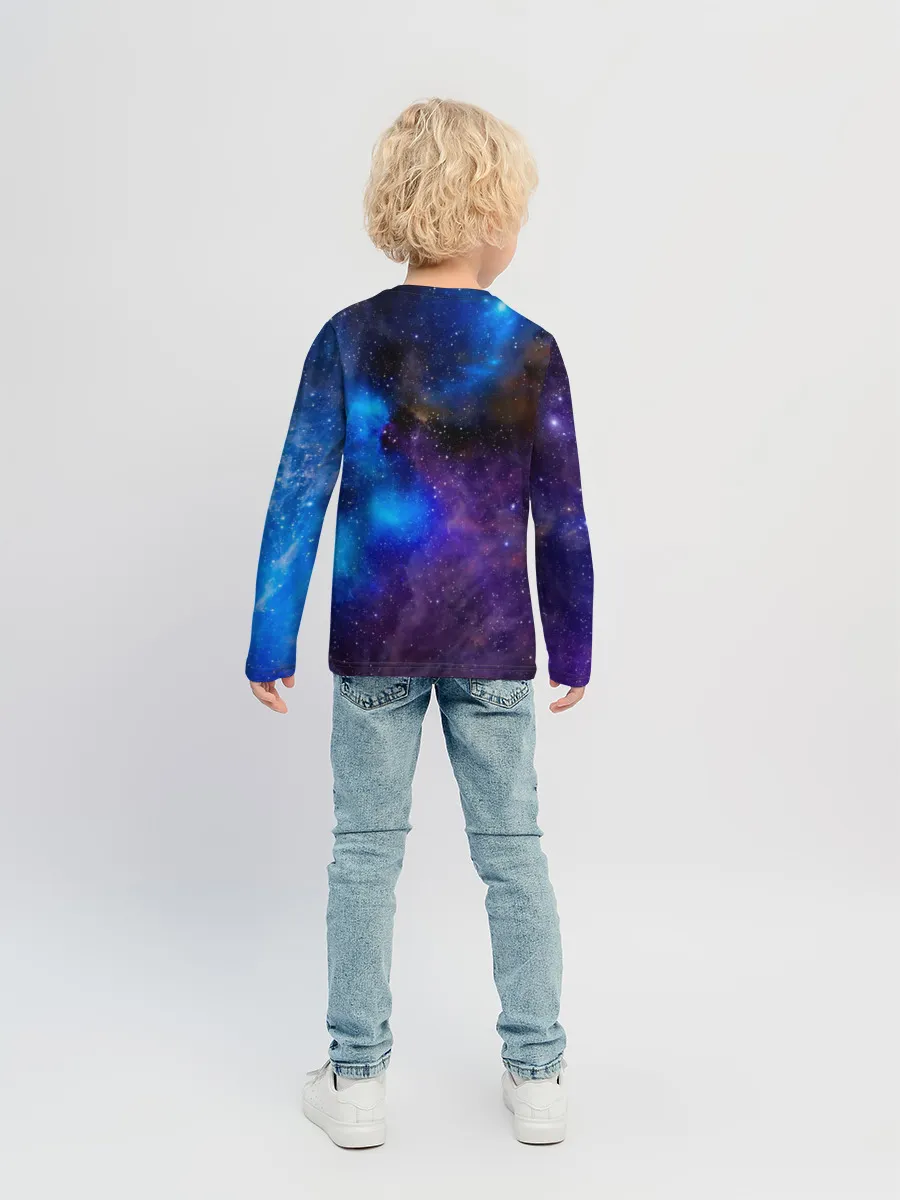 Детский лонгслив / Мопс Космонавт