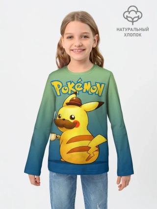 Детский лонгслив / Детектив Пикачу покемон