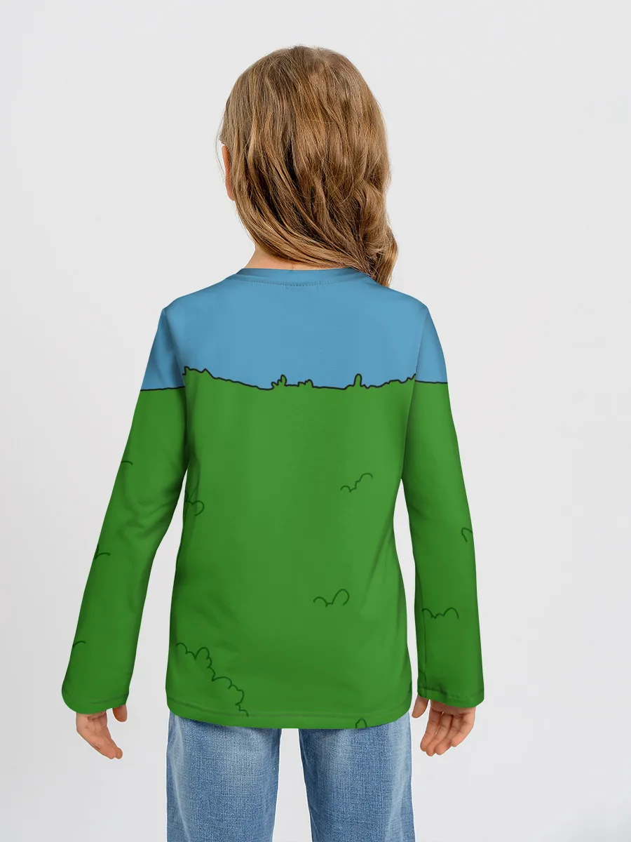 Детский лонгслив / Гомер Симпсон в кустах