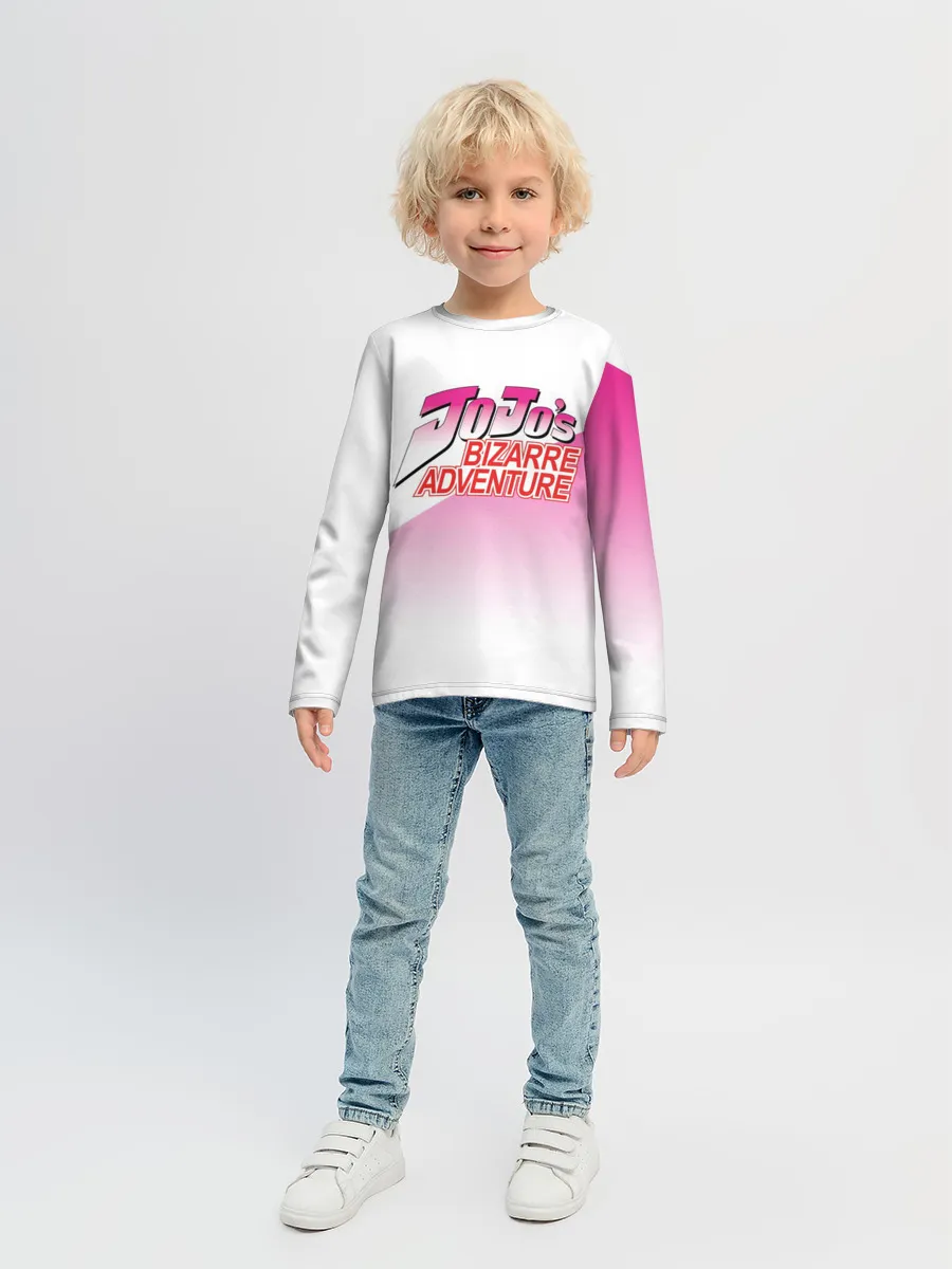 Детский лонгслив / Лого джоджо розовый треугольник