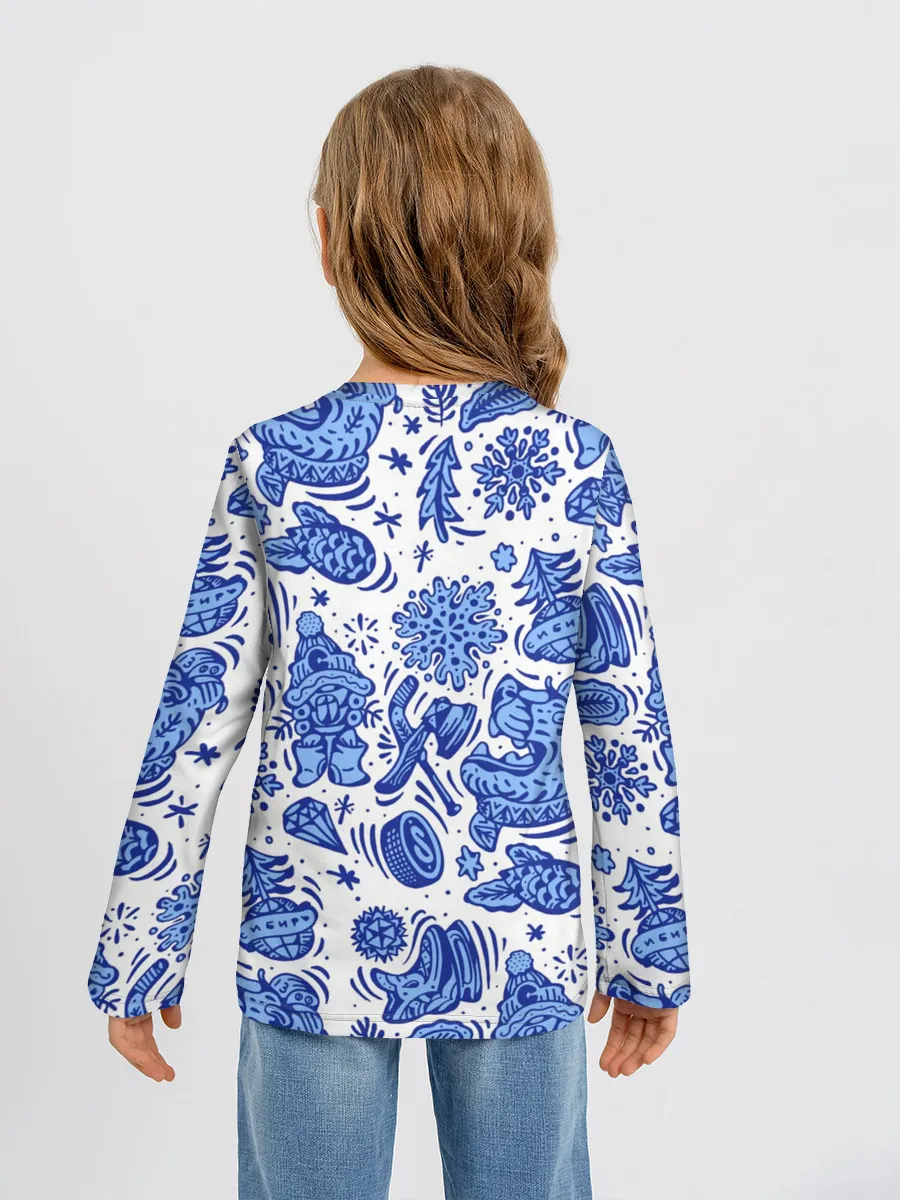 Детский лонгслив / Сибирская гжель