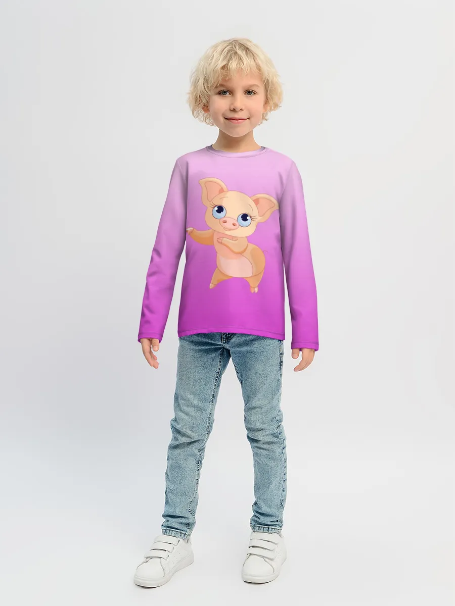 Детский лонгслив / Танцующая свинка