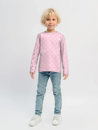 Детский лонгслив / Lil Peep pink pattern