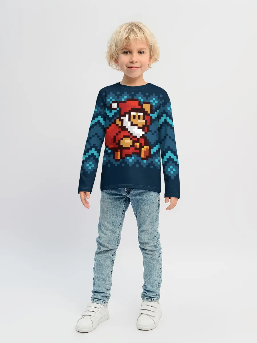 Детский лонгслив / Марио Санта Клаус