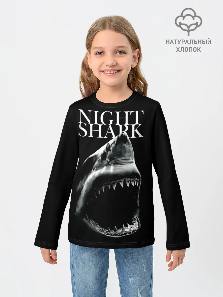 Детский лонгслив / Night shark