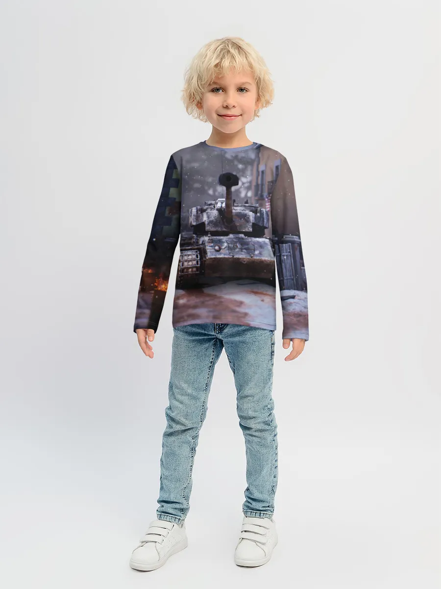 Детский лонгслив / Танк в засаде