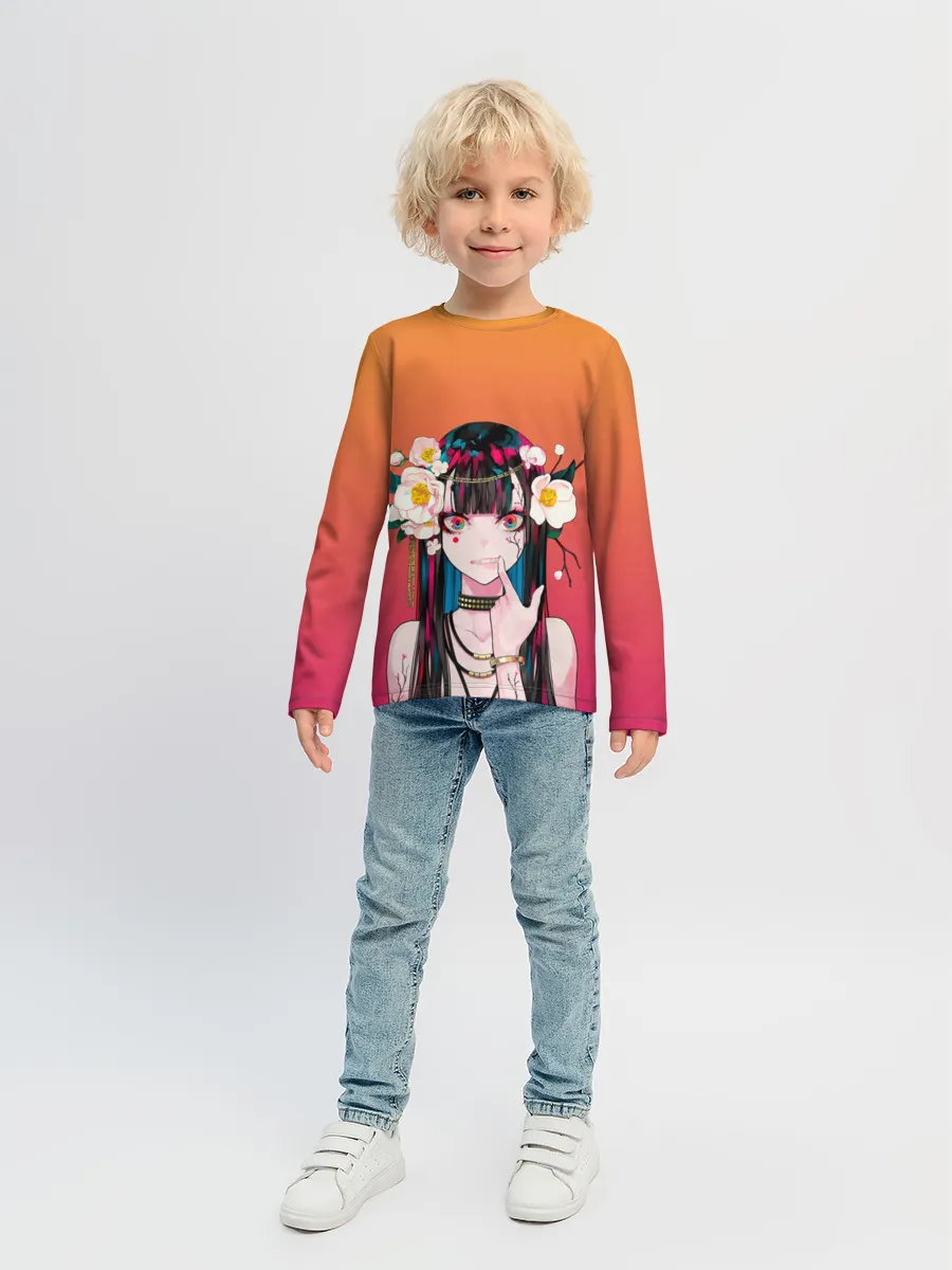 Детский лонгслив / Девушка - сакура