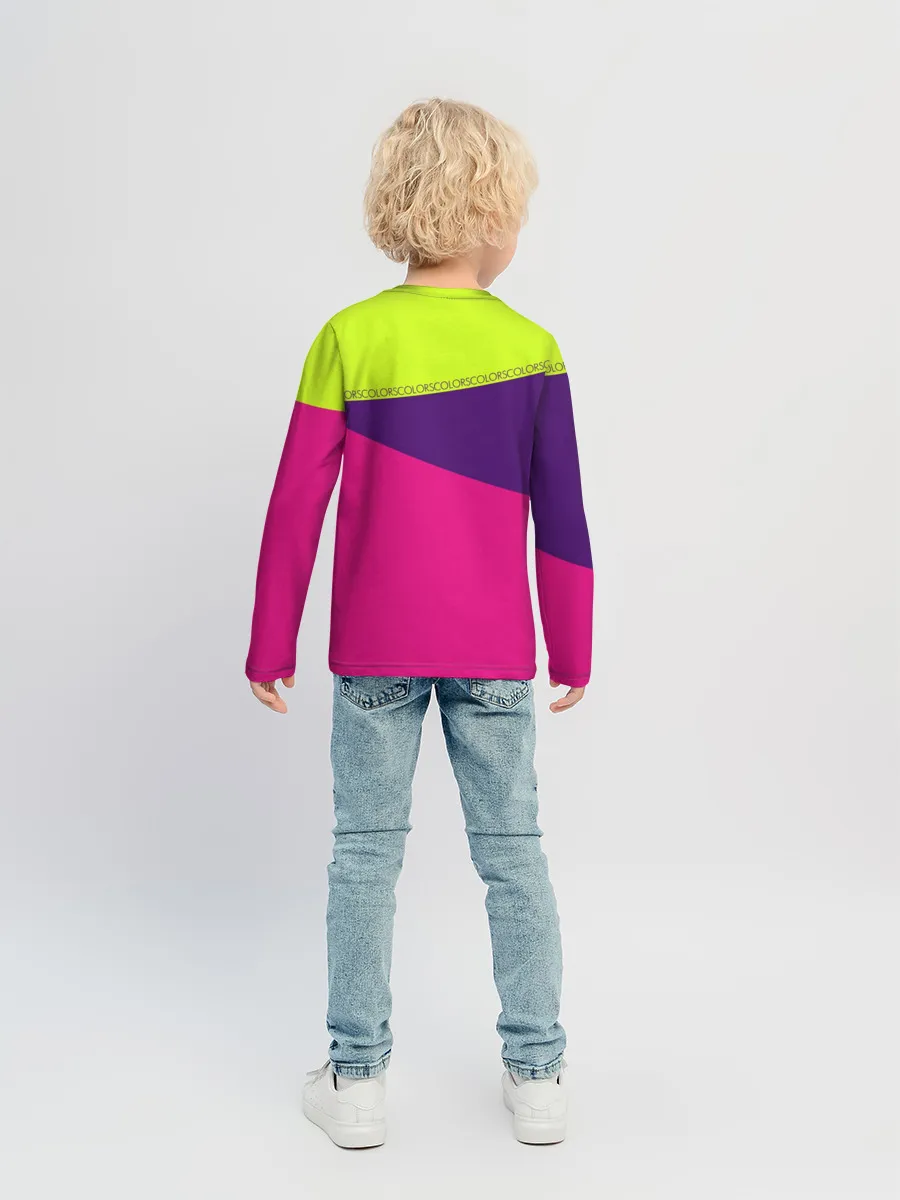 Детский лонгслив / Треугольники с розовым