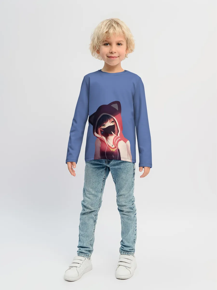 Детский лонгслив / Аниме девушка в маске с ушками