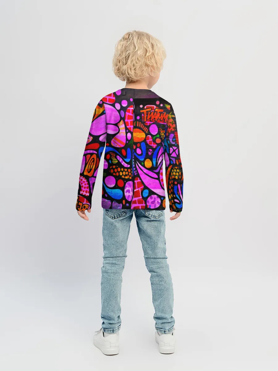 Детский лонгслив / Неоновое граффити