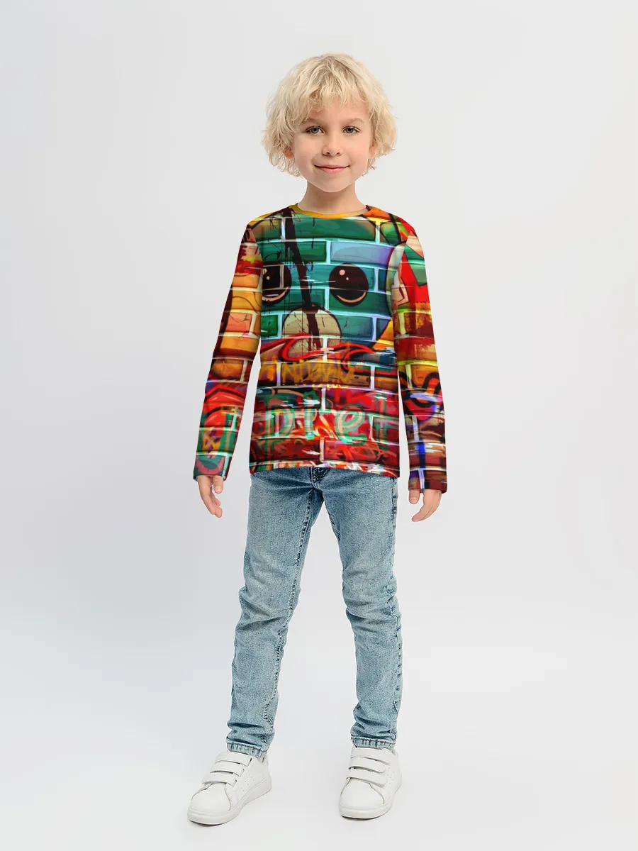 Детский лонгслив / Милый Зверёк Граффити