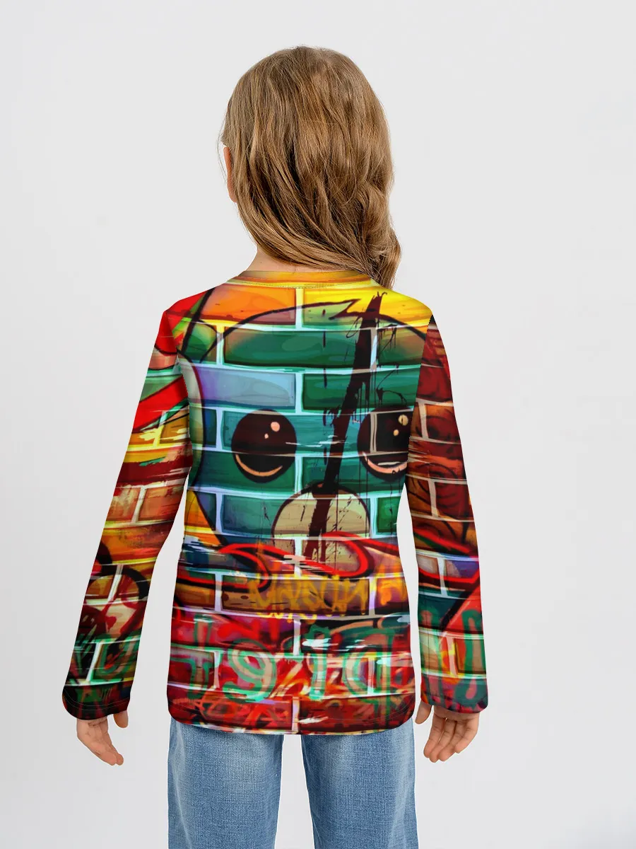 Детский лонгслив / Милый Зверёк Граффити