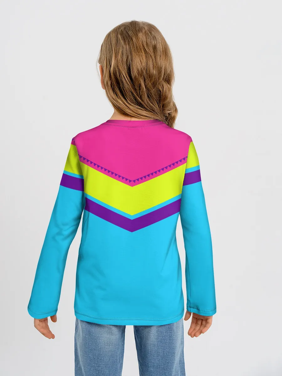 Детский лонгслив / Цветные треугольники_голубой