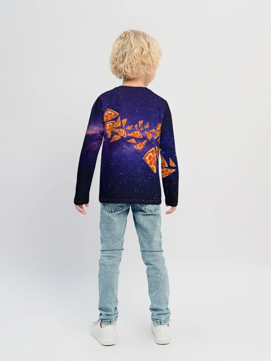 Детский лонгслив / Пицца - Кот