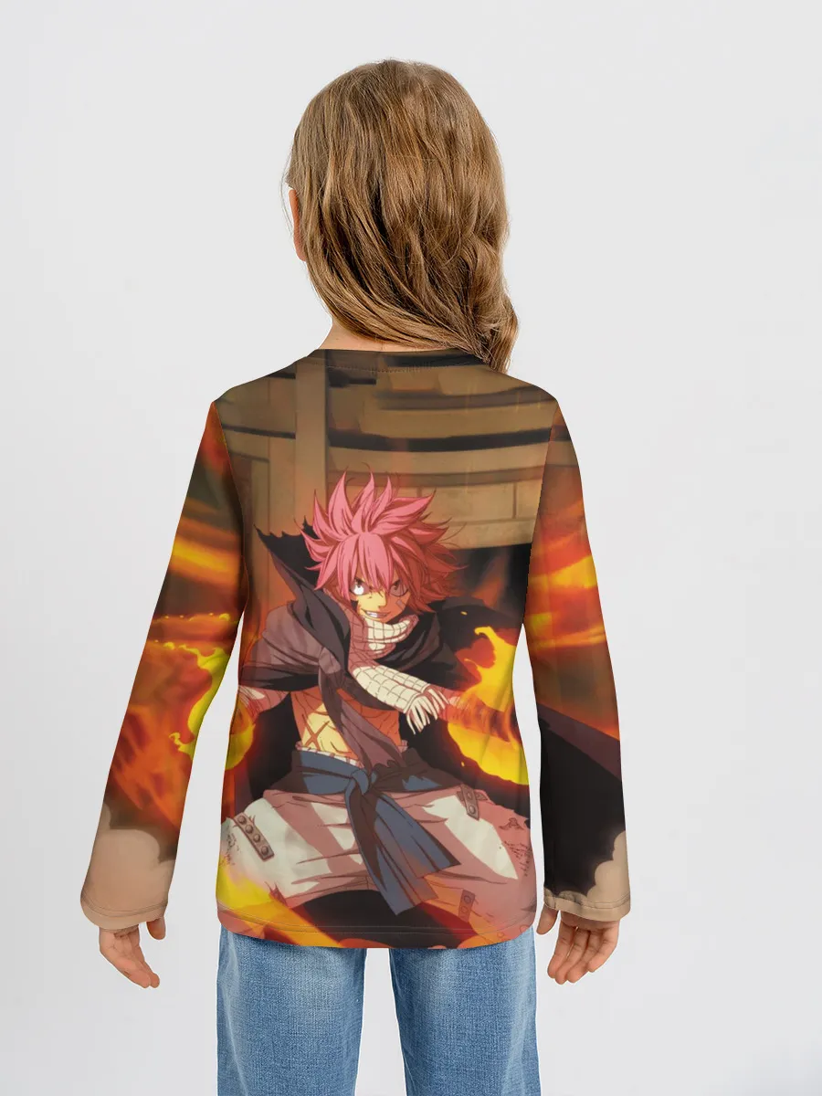 Детский лонгслив / Нацу огненный боец