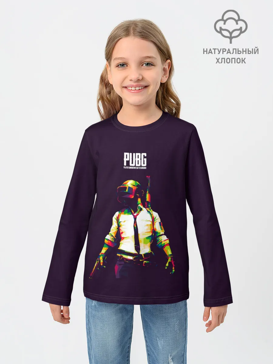 Детский лонгслив / PUBG. Lowpoly