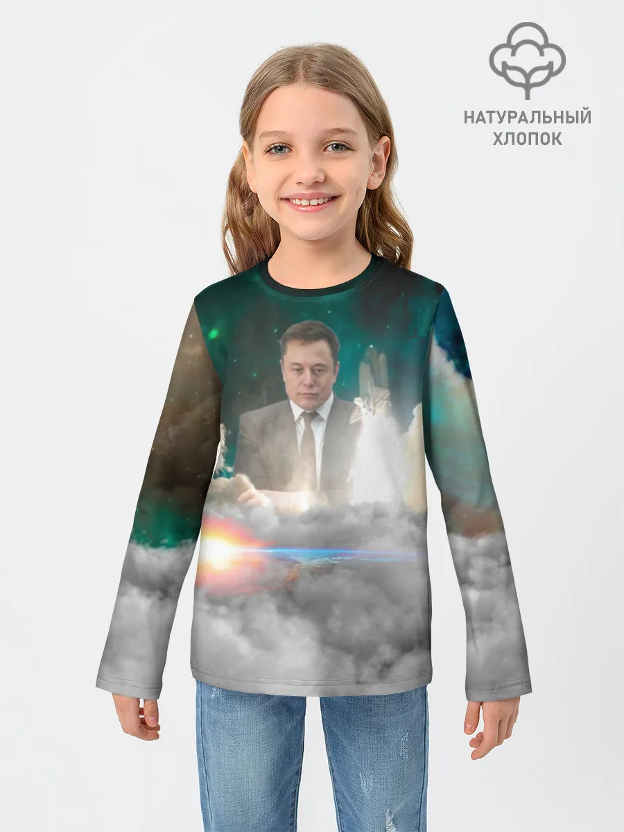 Детский лонгслив / Elon Musk Thinker