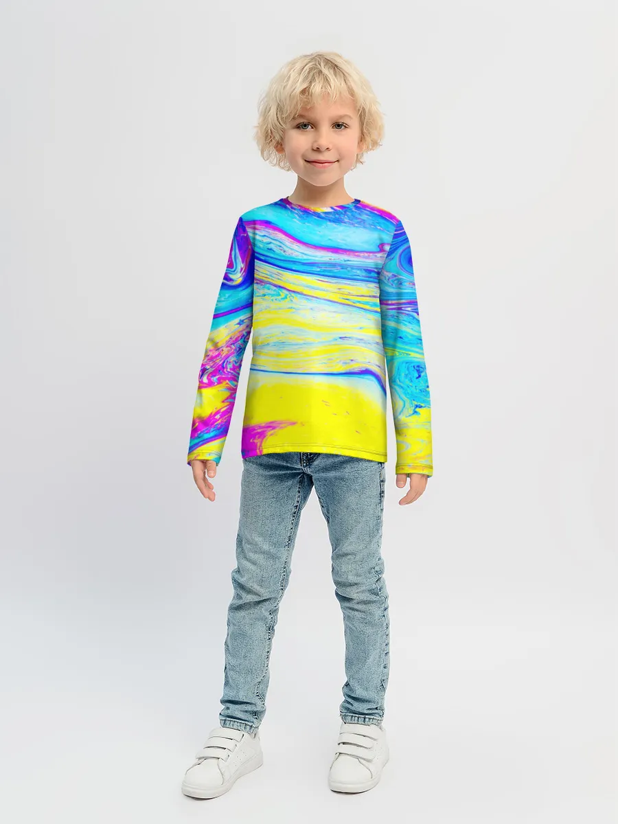 Детский лонгслив / Разводы красок