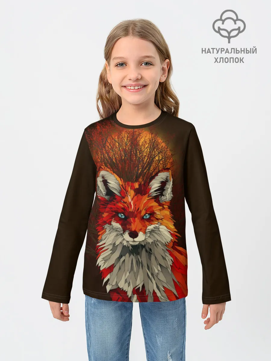 Детский лонгслив / Лисичка и яркая луна