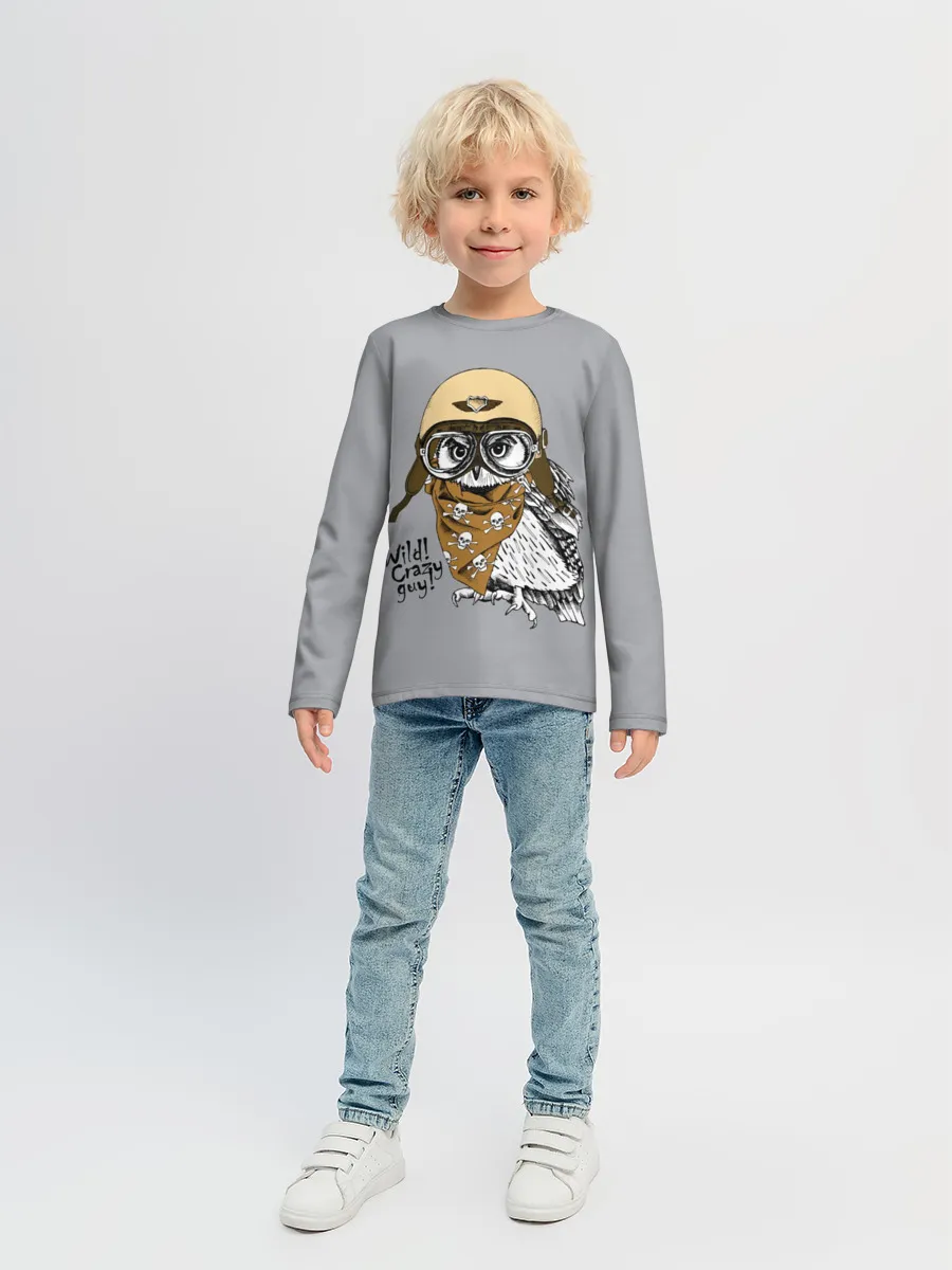 Детский лонгслив / Wild! Сrazy guy!