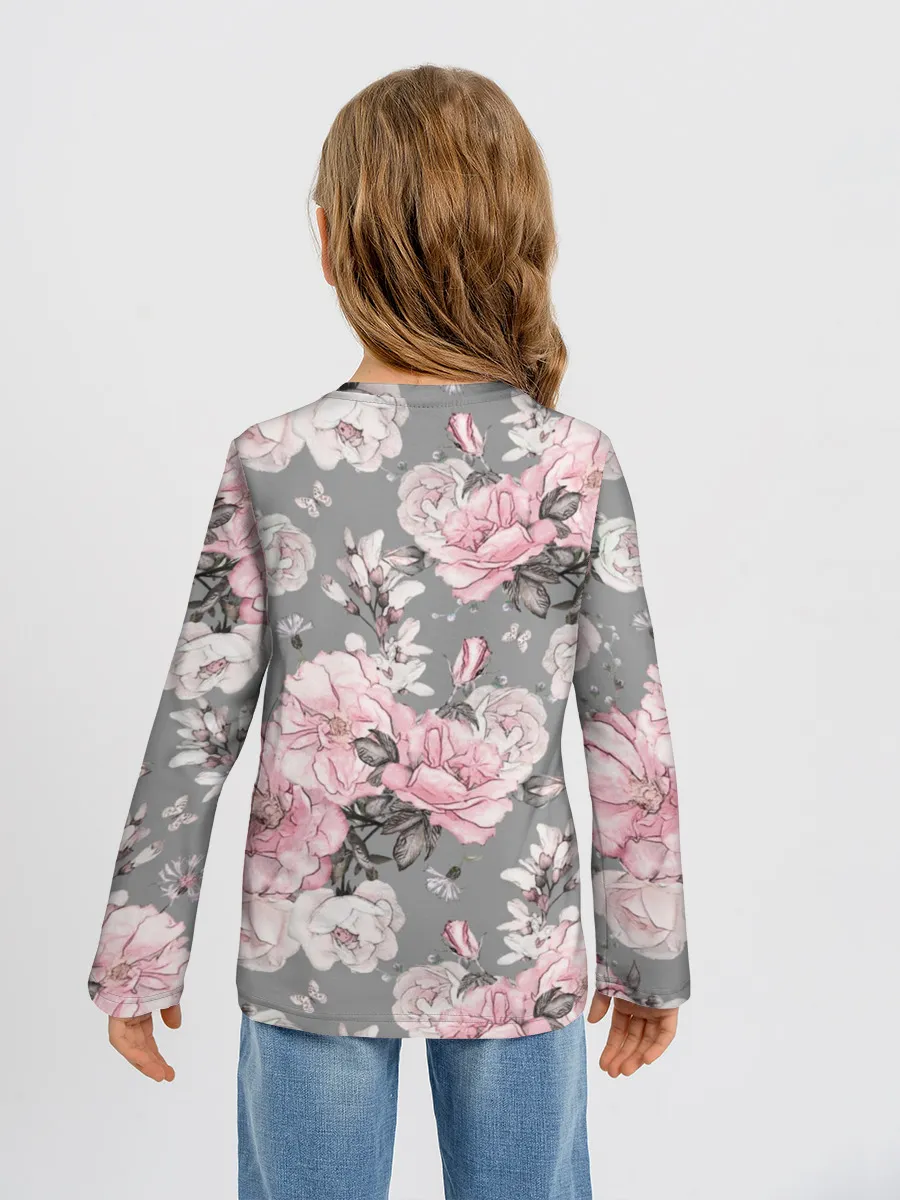 Детский лонгслив / Розовые розы