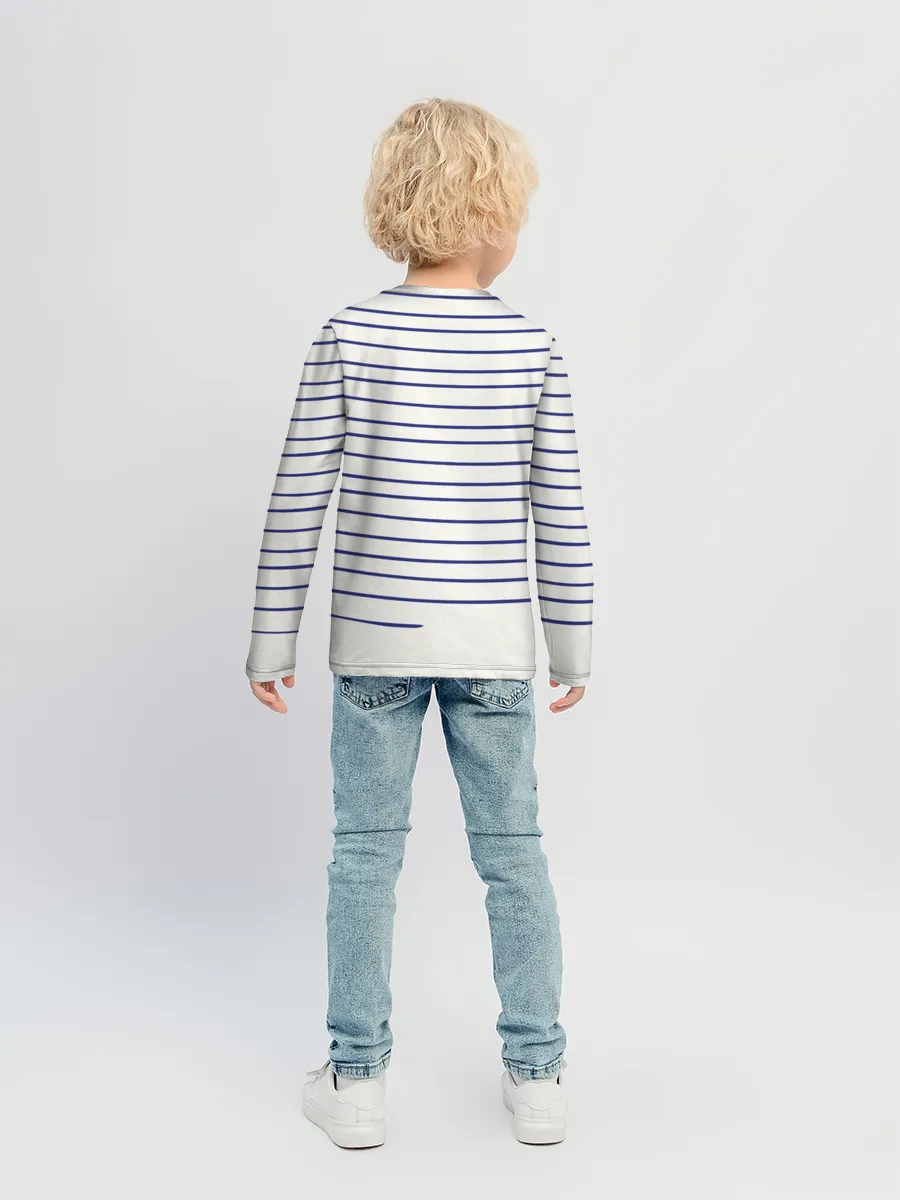 Детский лонгслив / Муми-тролль рисует полосы