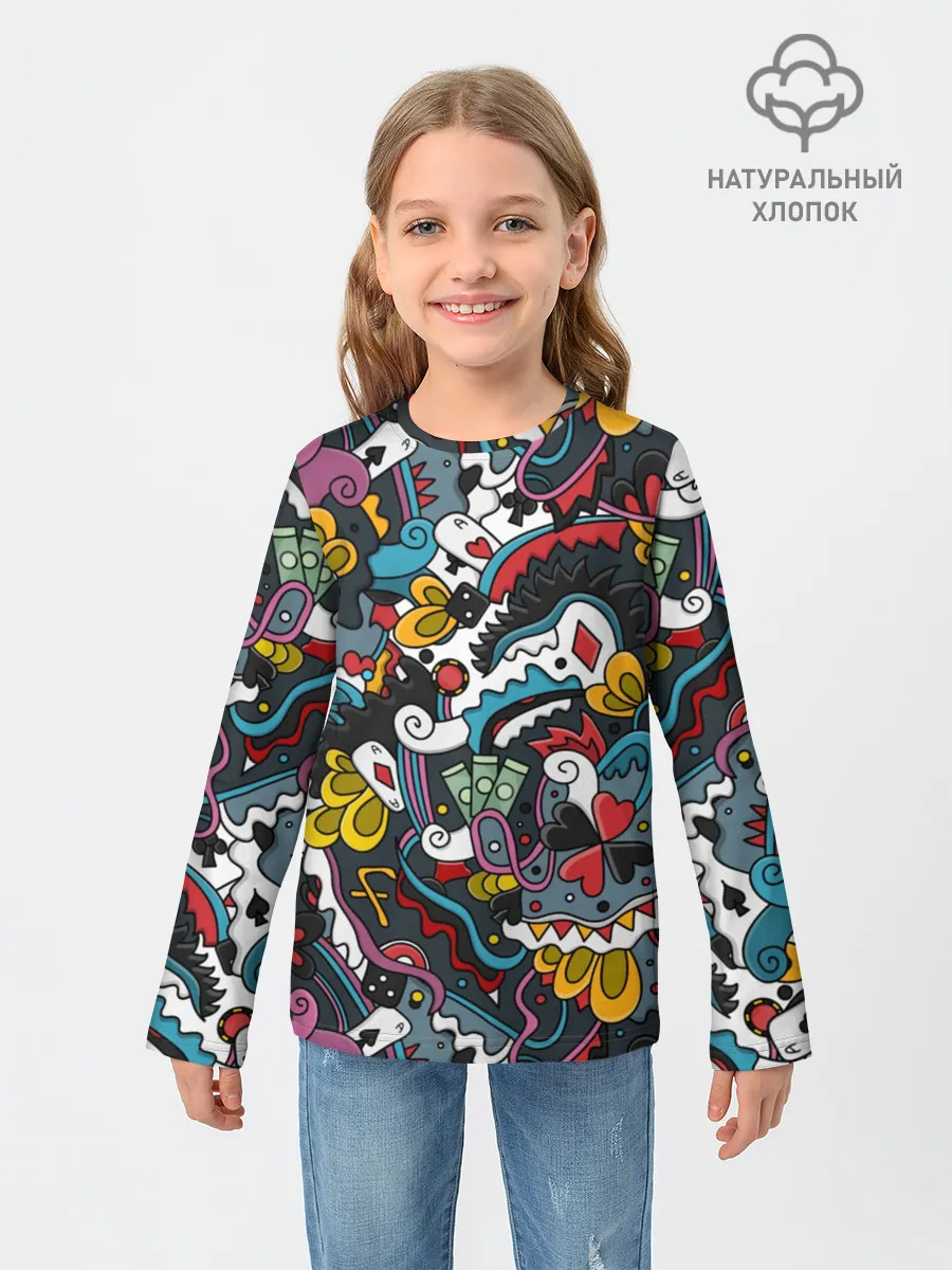 Детский лонгслив / Покерный коллаж