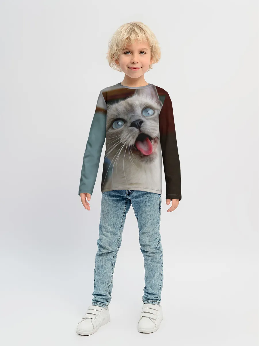 Детский лонгслив / Сиамский котенок