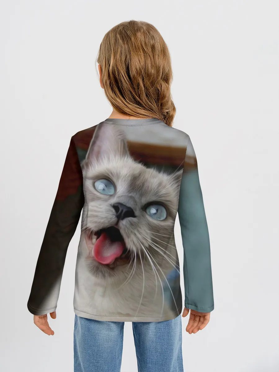 Детский лонгслив / Сиамский котенок