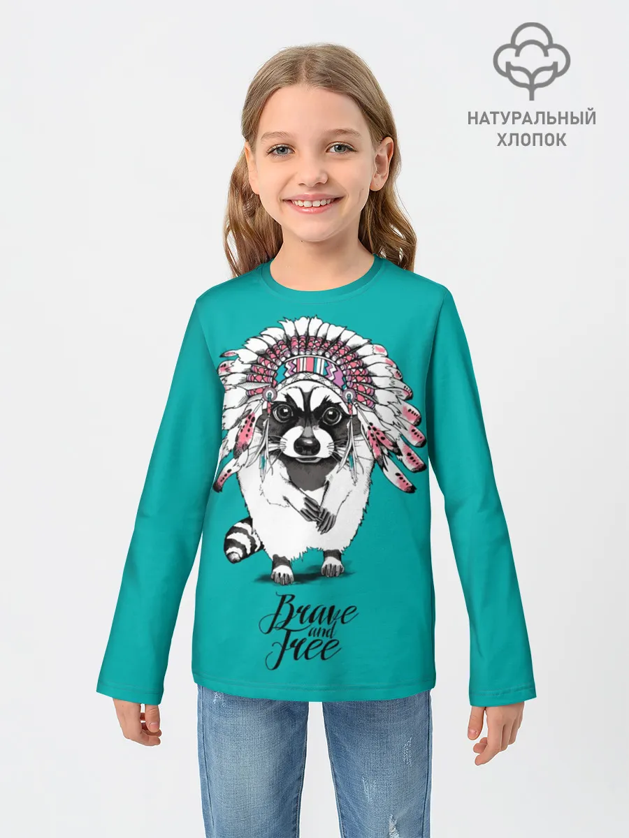 Детский лонгслив / Brave and free
