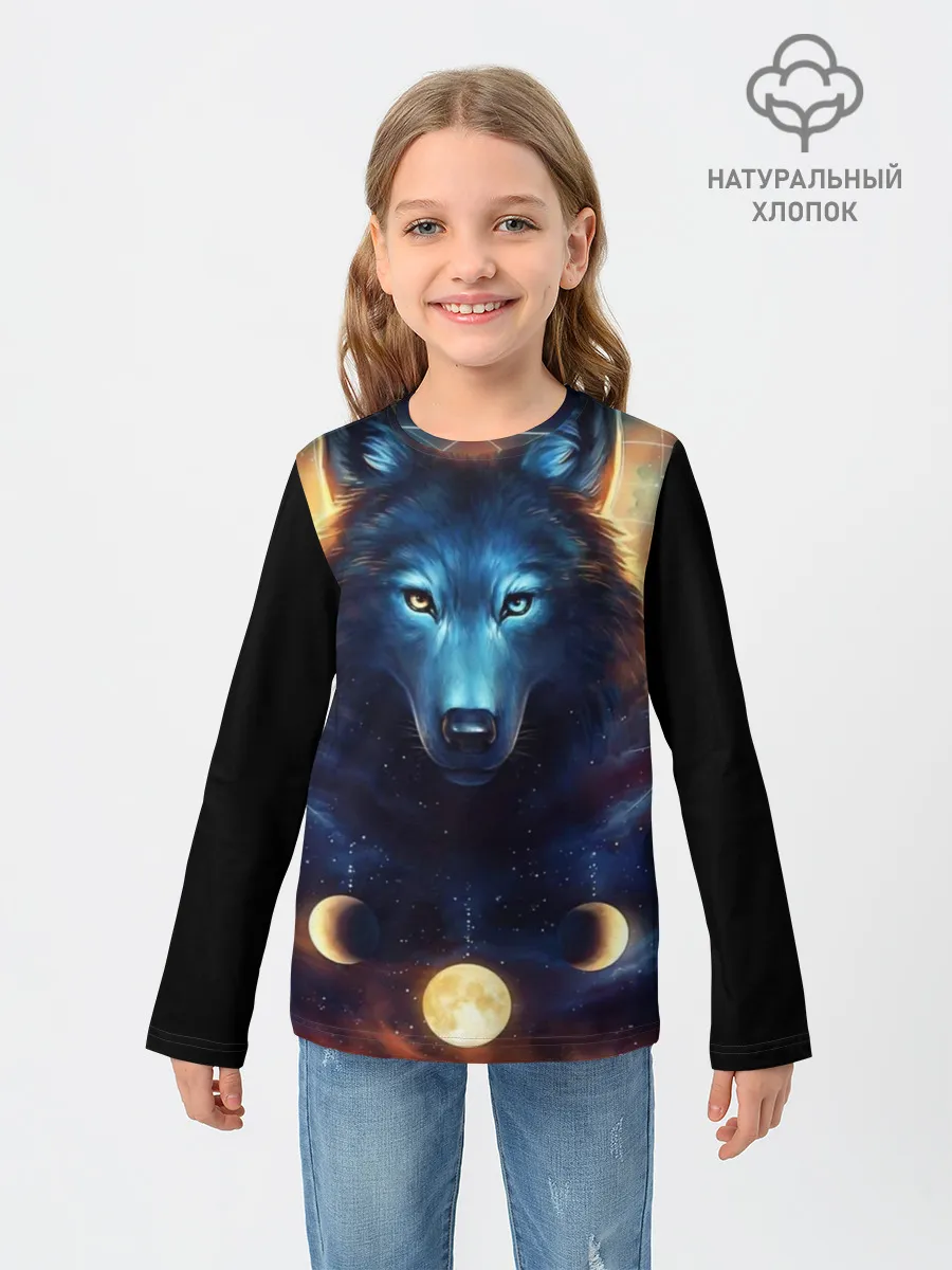 Детский лонгслив / волк